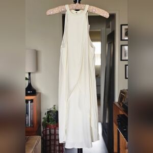 A.L.C. Easton Ruffle Overlay Cream Sleeveless Dress NWT